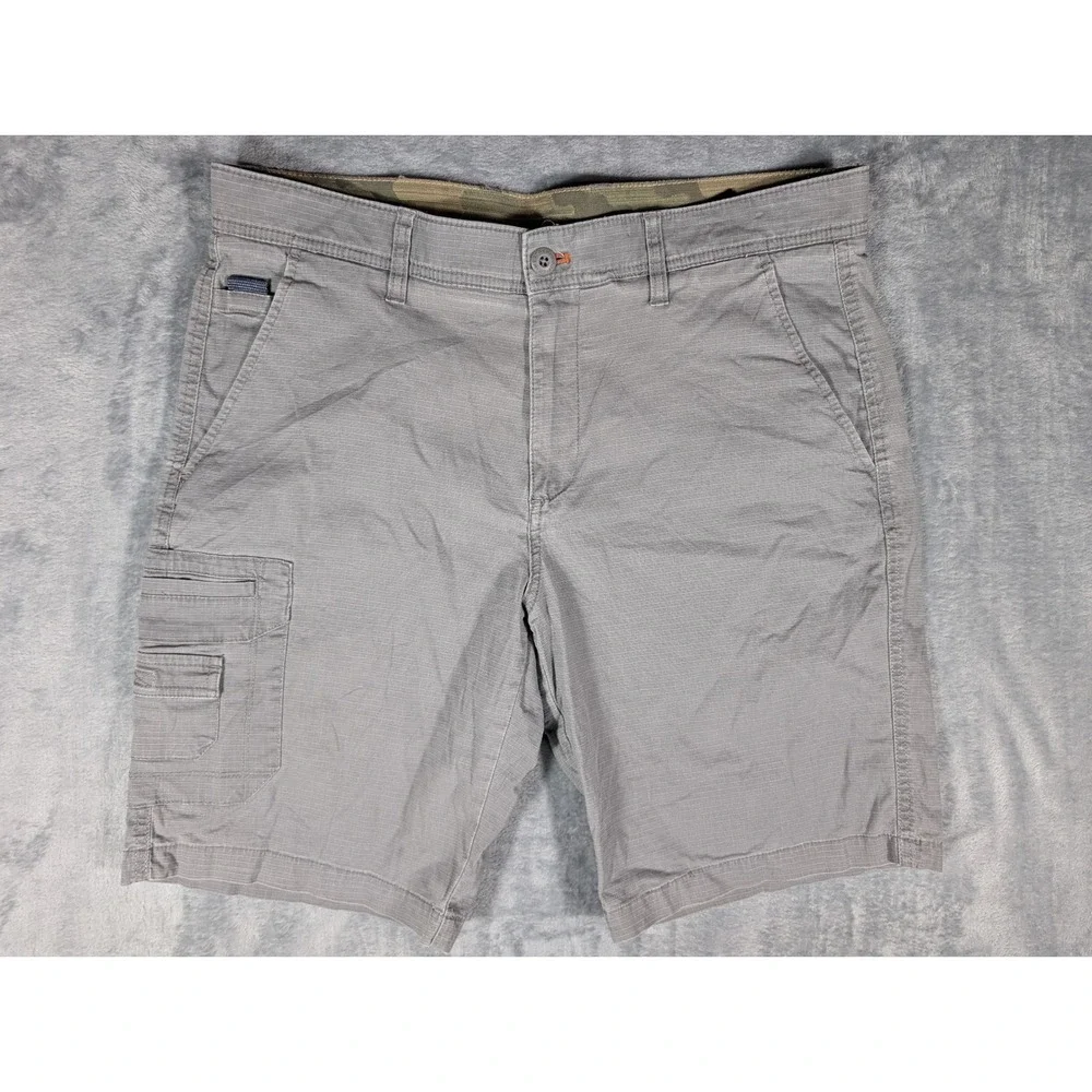 Weatherproof Mens Charcoal Gray Stretch Ripstop Utility Cargo Shorts Size 32